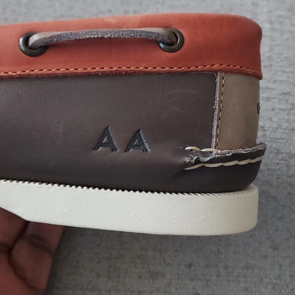 Quvel Men's Leather Brown Boat Shoes Sz-12
